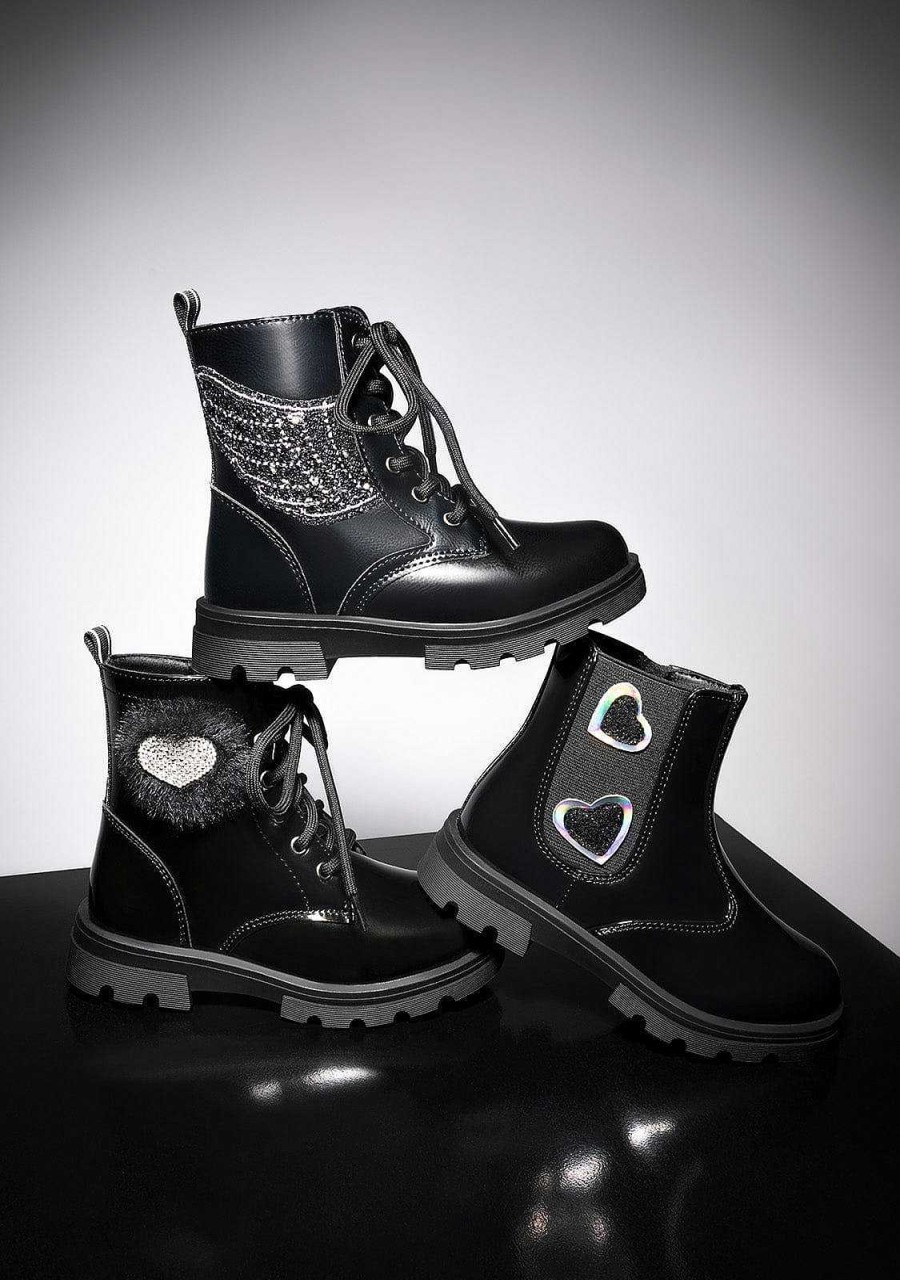 Online Botins Femininos Com Cordao De Unicornio Preto Botas