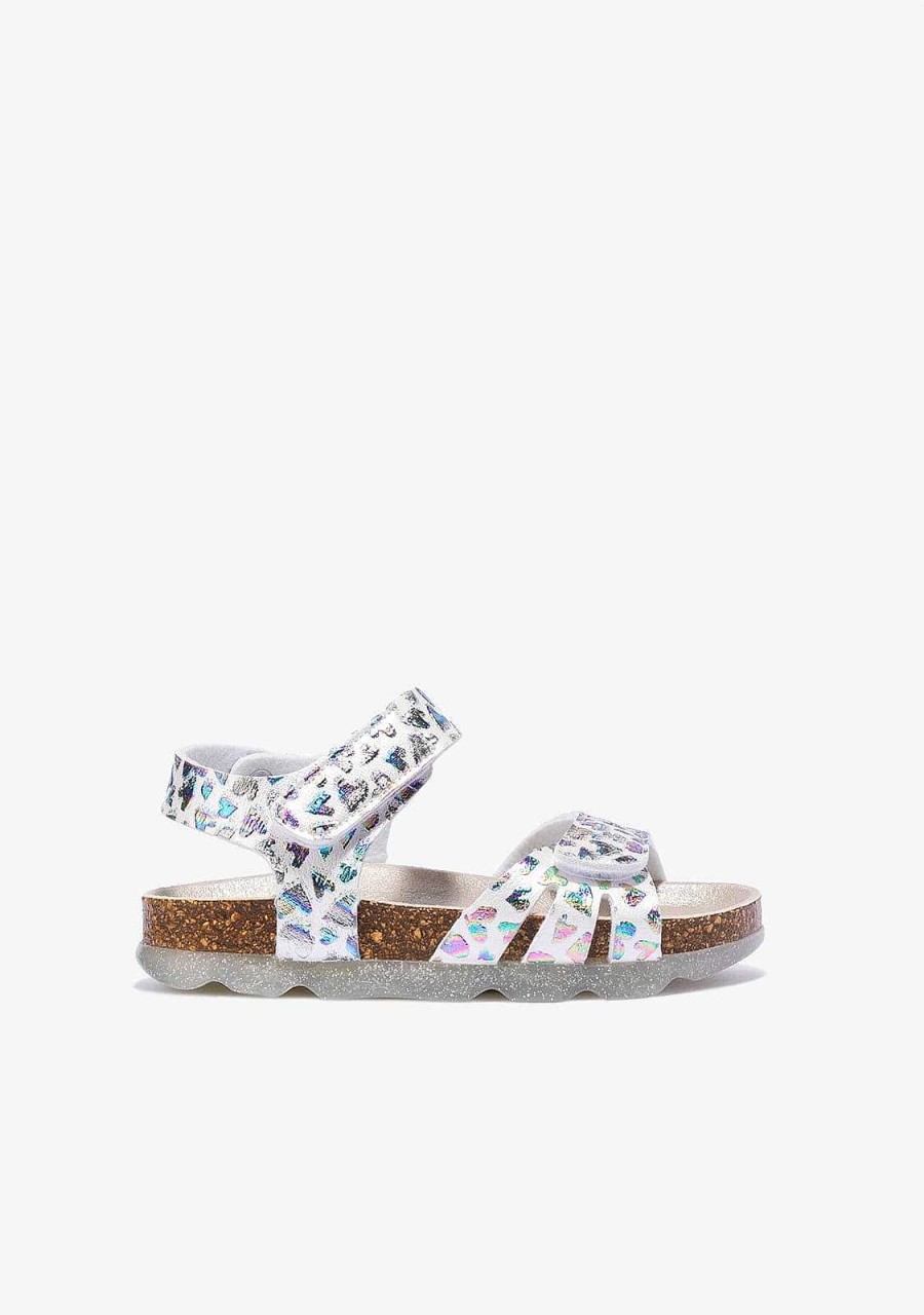 Online Sandalias Bio Hearts Brancas De Menina Sandalias