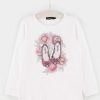 Clearance T-Shirt De Algodao "Bailarinas" Para Menina Camisetas De Manga Comprida