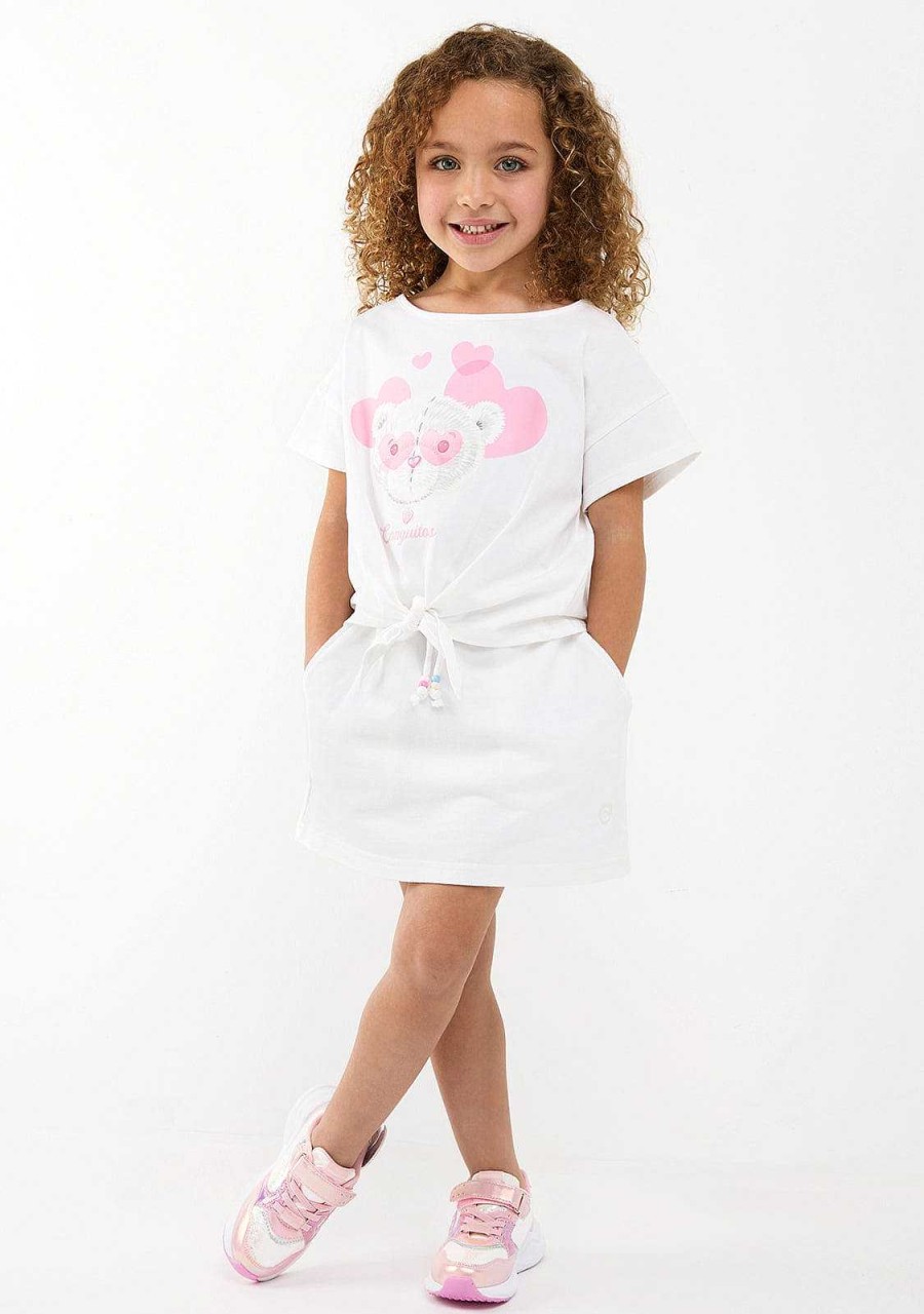 Hot Camiseta Coracoes De Urso Branco Roupas De Menina