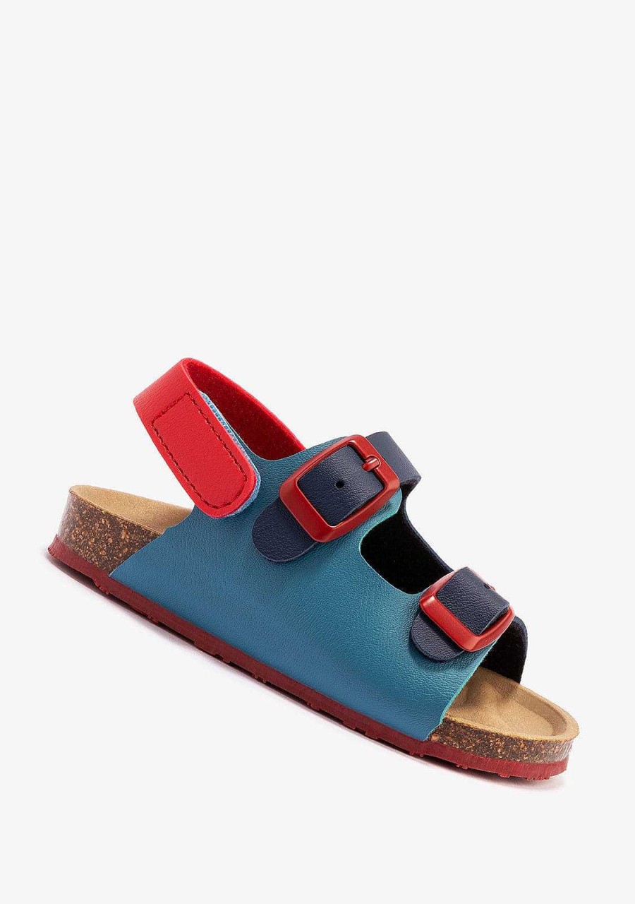 Clearance Sandalias Bio Multicor Azul Para Bebe Sapatos De Bebe