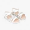 Best Sandalias De Menina Em Couro Envernizado Branco Sandalias