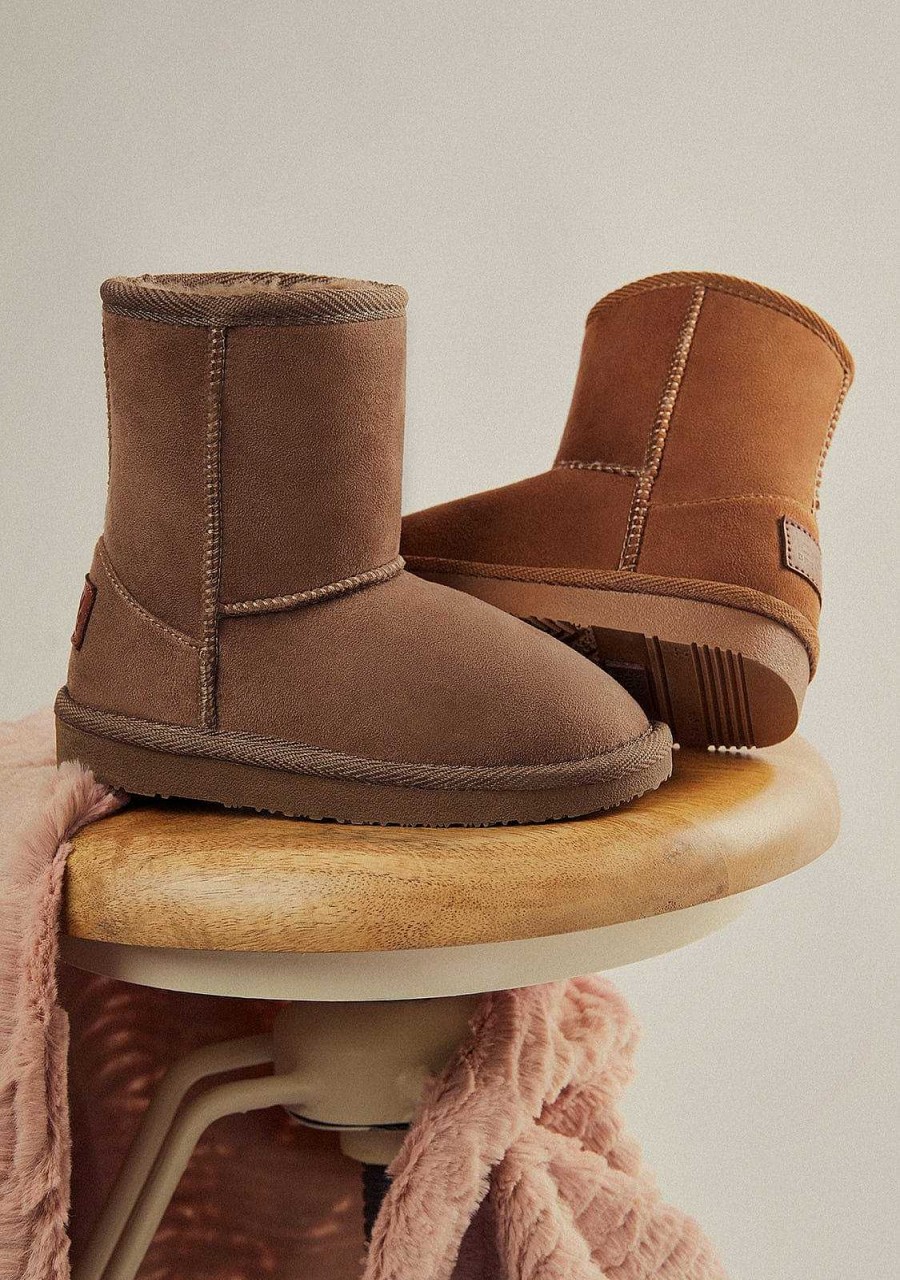 Hot Botas Australianas Com Logo Taupe Repelente De Agua P&B Botas