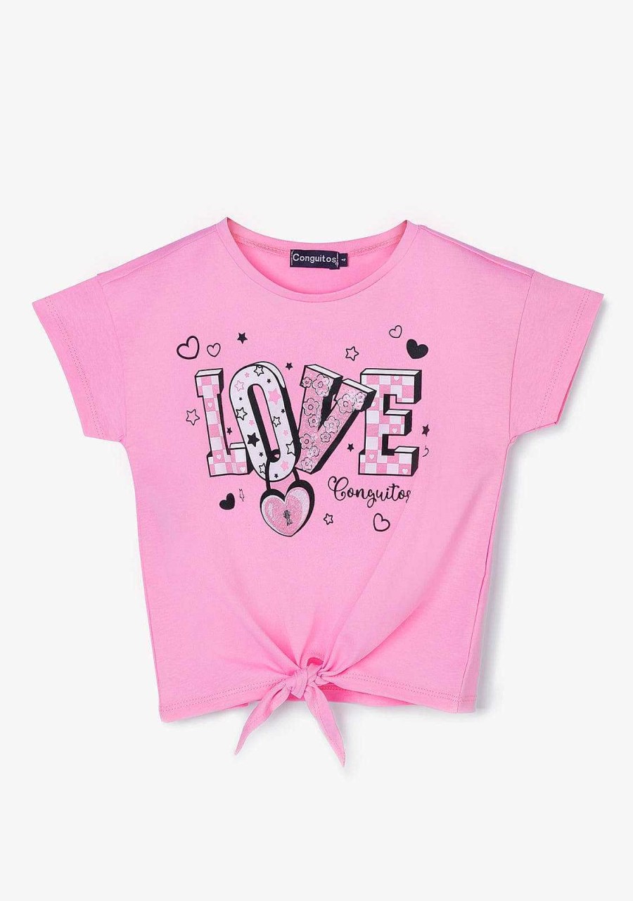 Online Camiseta Feminina Rosa Com Estampa De Amor Camisetas