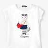 New Camiseta Urso Branco Roupas De Menina