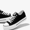 New Tenis De Lona Com Plataforma Preta Preto E Branco Tenis Casuais