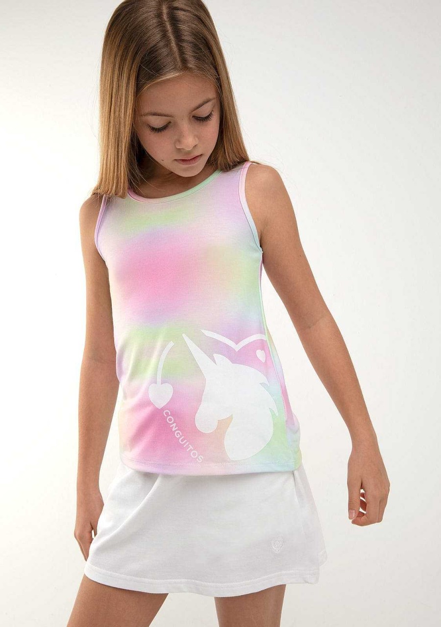 New Camiseta Unicornio Multicolorida Roupas De Menina