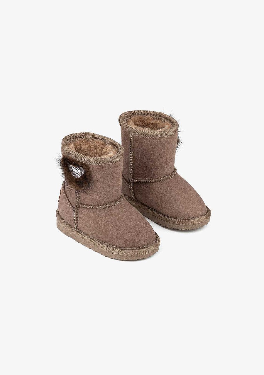 Hot Botas Australianas Para Bebe Com Lantejoulas E Coracao Taupe Botas Australianas