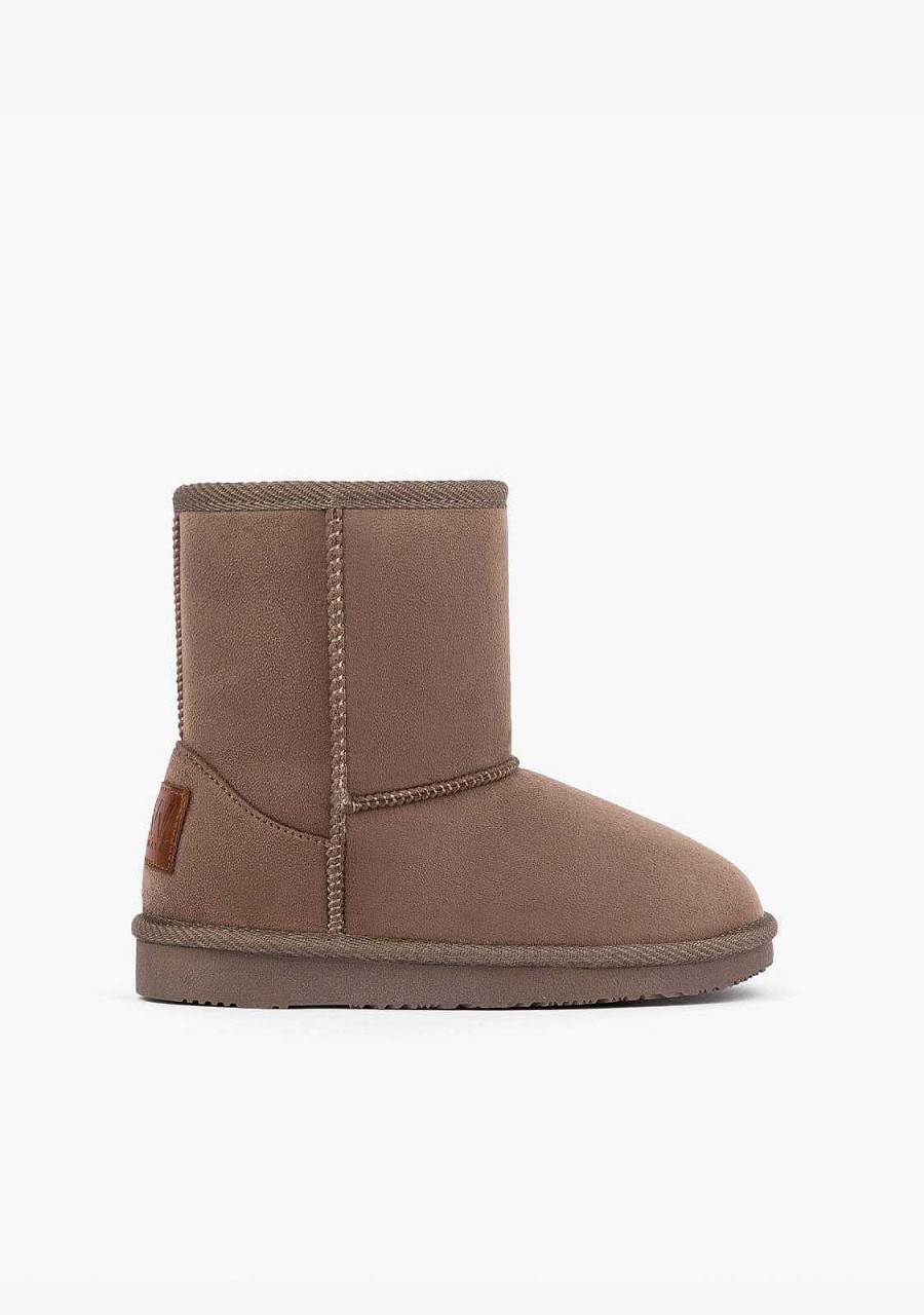 Hot Botas Australianas Com Logo Taupe Repelente De Agua P&B Botas