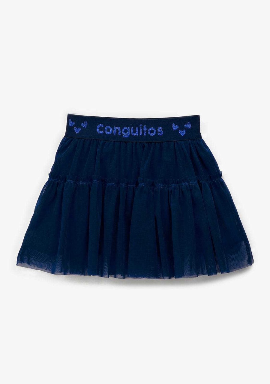 Online Saia Conguitos De Tule Azul Marinho Menina Roupas De Menina