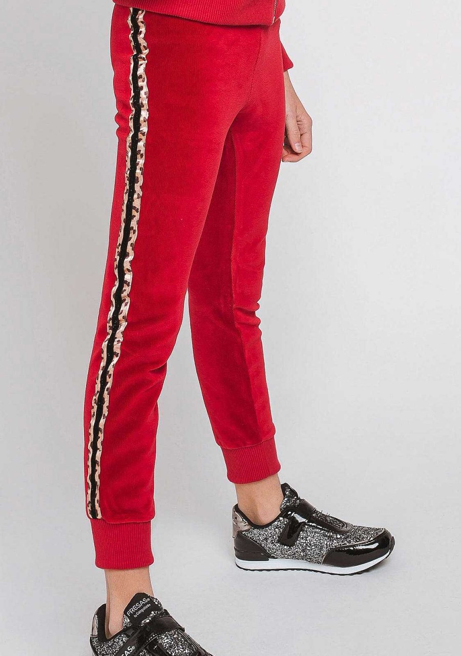 Clearance Jogging Vermelho Para Menina Calcas E Leggings