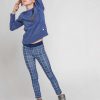 Hot Legging Quadrada Azul Marinho Para Menina Calcas E Leggings