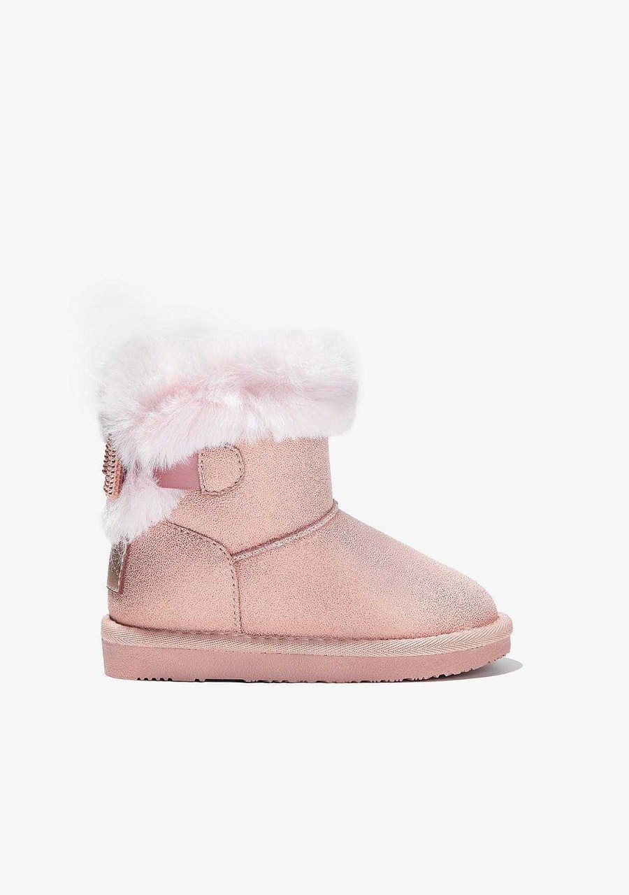 New Botas Australianas De Menina Em Strass Rosa P&B Botas