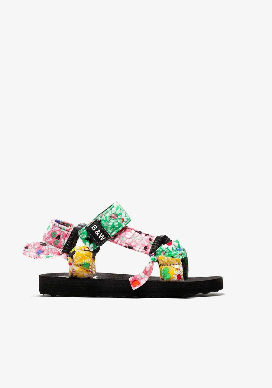 Hot Sandalias Flores Multicor De Menina P&B Sandalias