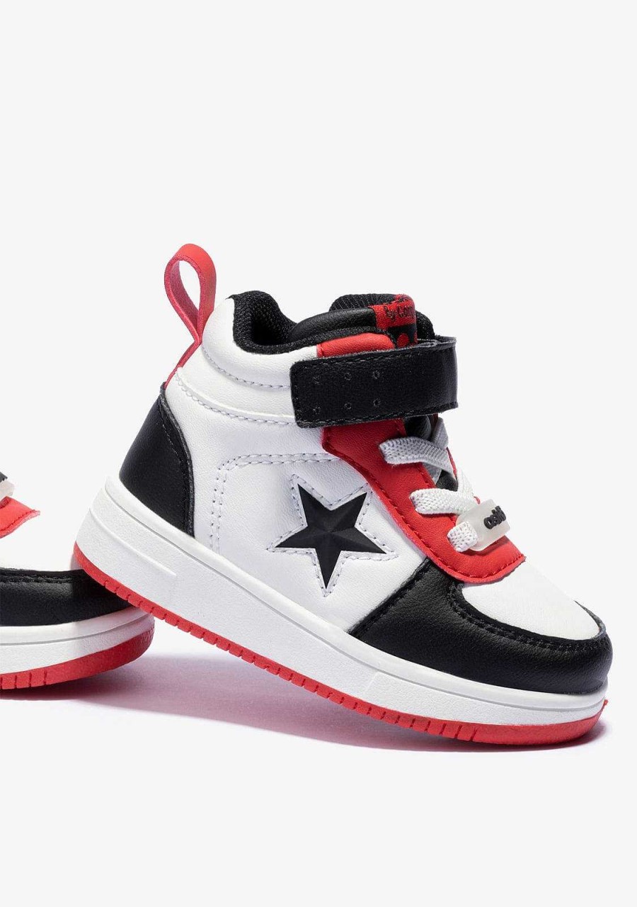 Clearance Tenis Hi-Top Star Preto Com Luzes Para Bebe Tenis Com Luzes