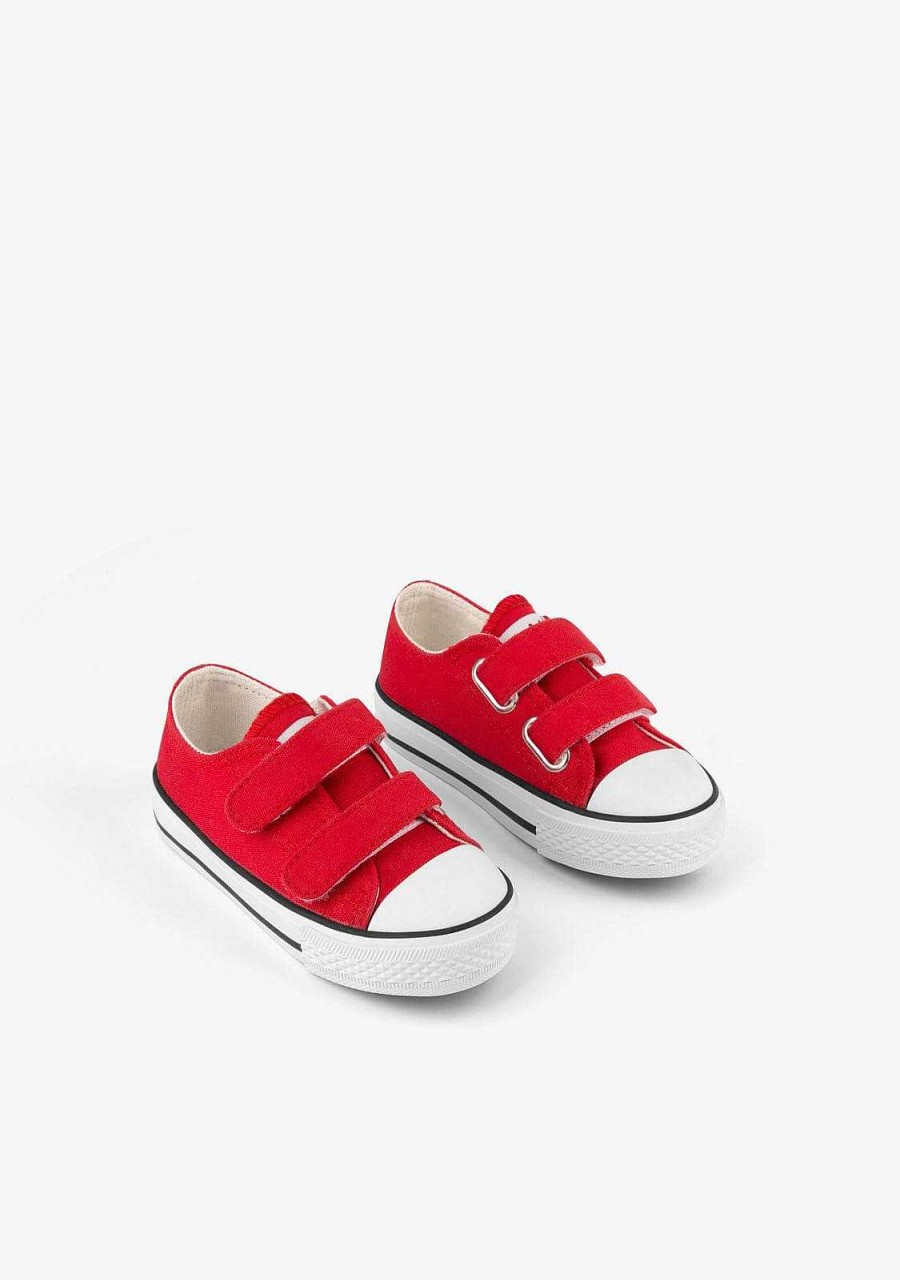 Wholesale Sapatilhas Basicas Vermelhas Para Bebe Em Lona Tenis Casuais