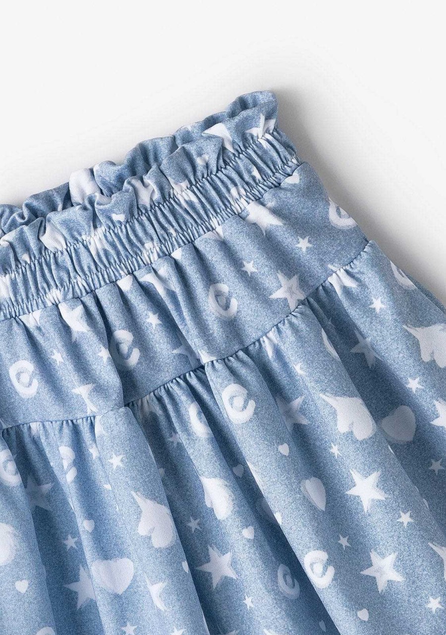 Clearance Saia Azul Unicornios Estrelas Roupas De Menina