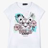 Hot T-Shirt Leopardo Com Brilho Branco Para Menina Camisetas