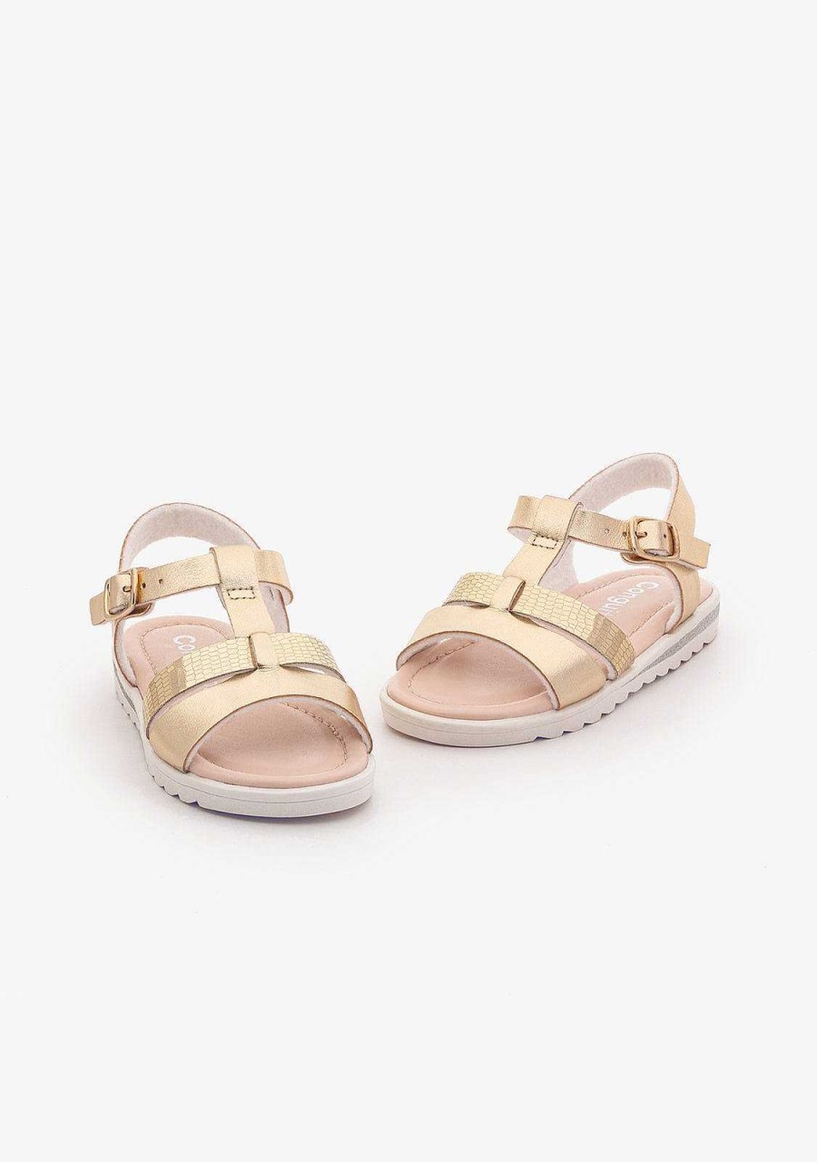 Clearance Sandalias Metalicas Platinadas De Menina Sandalias