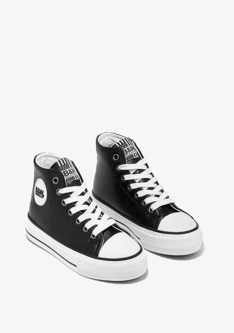 Online Tenis Unis Preto Com Logo Hi-Top Napa B&W Tenis Casuais