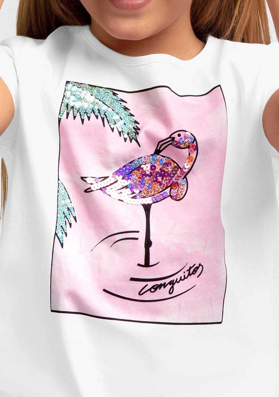 Best Camiseta Feminina Com Lantejoulas Flamingo Camisetas