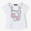 Hot Camiseta Colar Glitter Branco Menina Camisetas