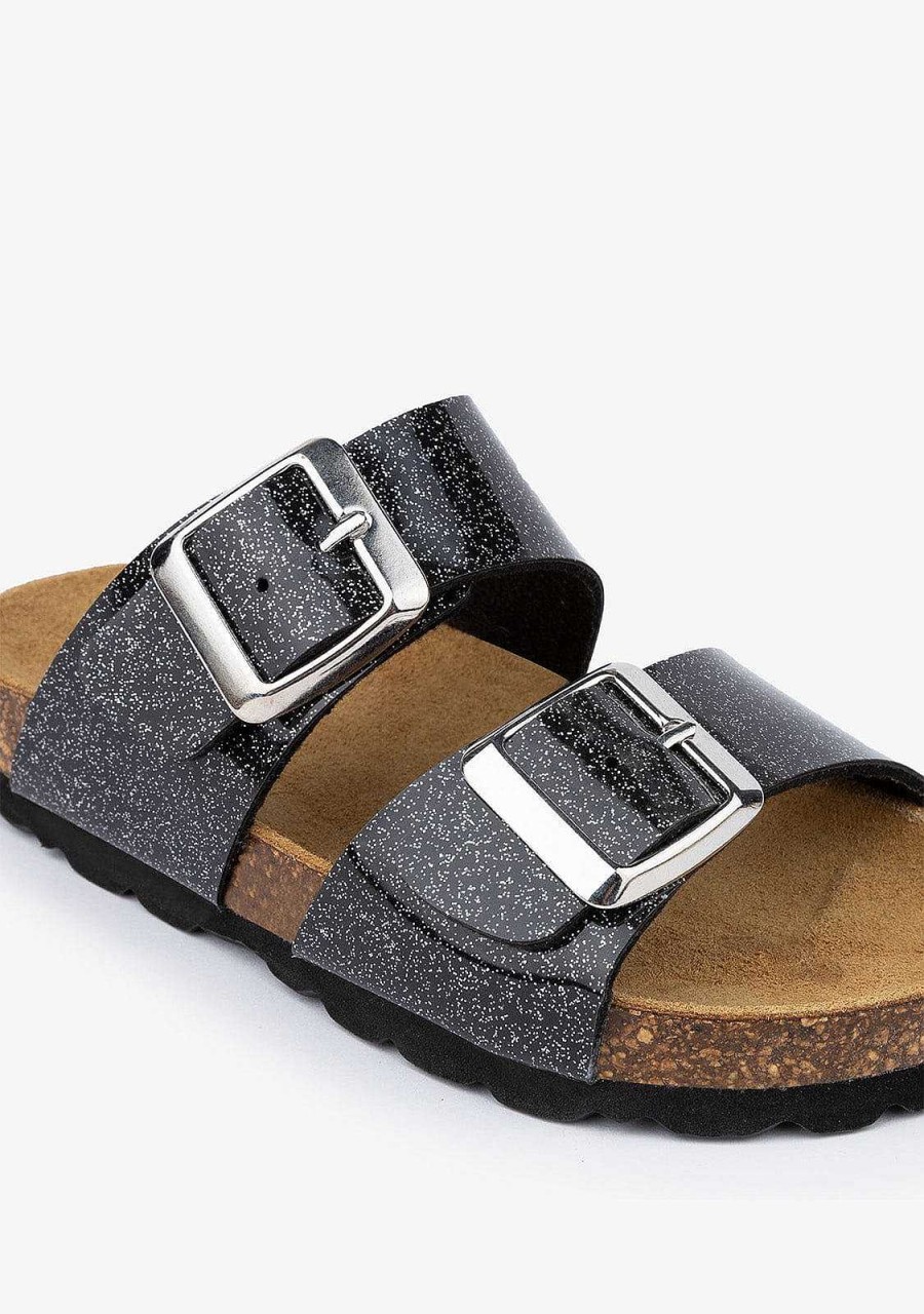 Clearance Sandalias Orion Bio Pretas De Menina Sandalias