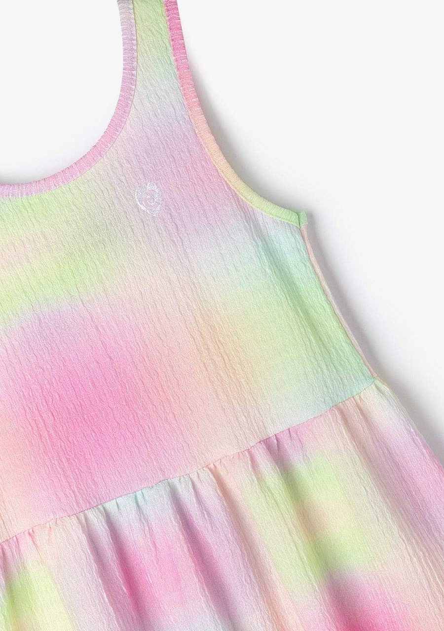 Online Vestido Tie Dye Com Babados Roupas De Menina