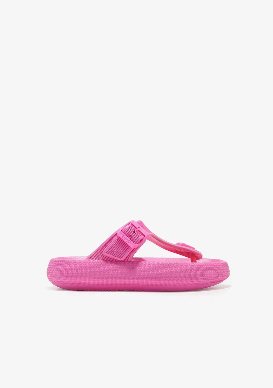 Hot Slides Com Fivela Fucsia Sapatos De Menina