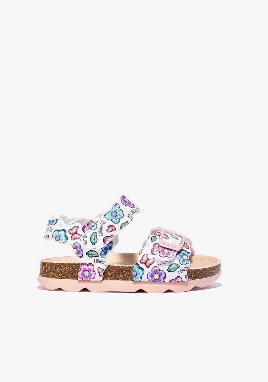 Best Sandalias Bio Flores Brancas De Menina Sandalias