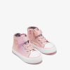 Clearance Tenis Cano Alto De Couro Envernizado Rosa Para Bebe Com Coracao Tenis