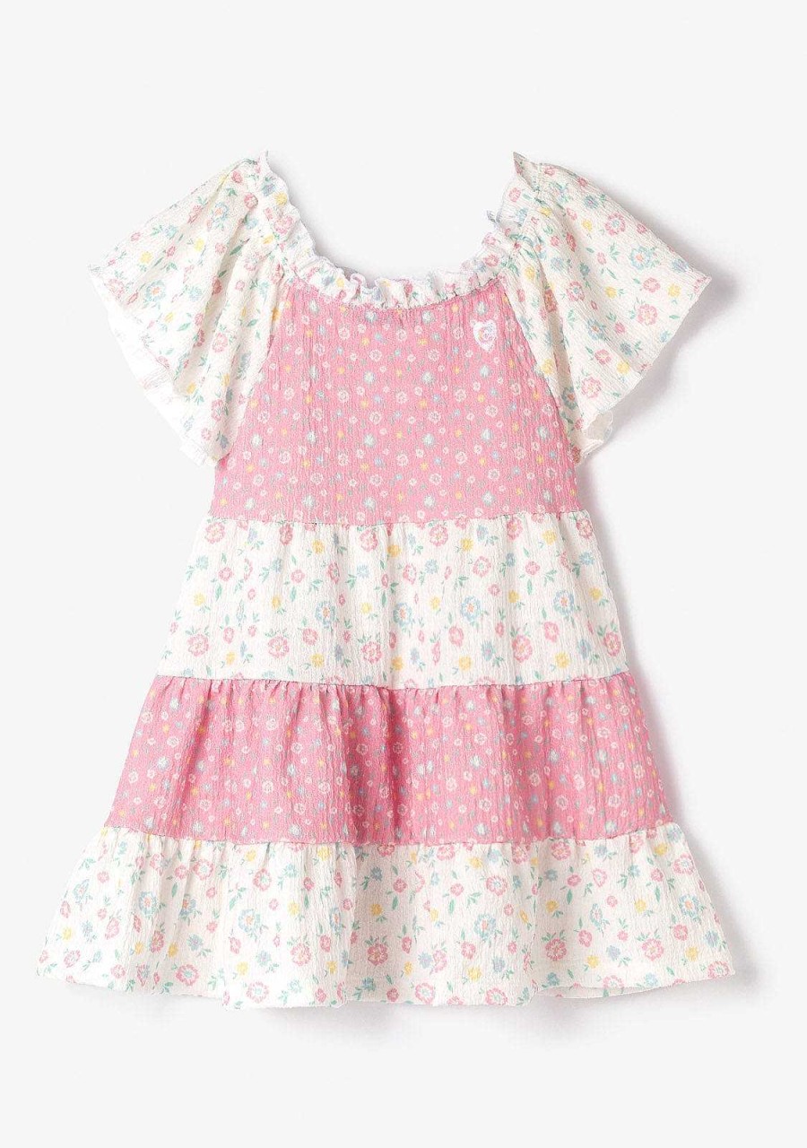 Online Vestido Com Babados De Flores Roupas De Menina