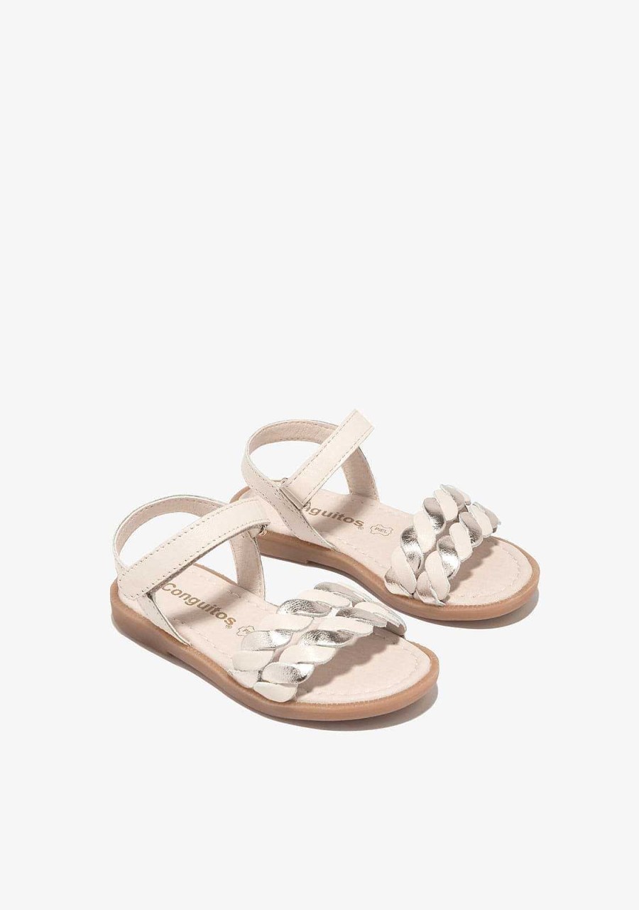 Clearance Sandalias Trancadas Bege Sapatos De Menina