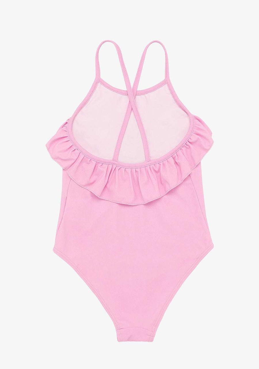 Online Fato De Banho Rosa De Menina Com Folhos Roupas De Menina