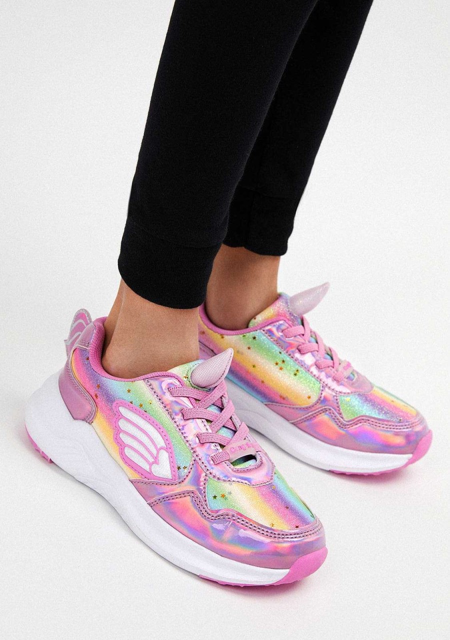 Hot Unicornio Rosa Feminino Com Luzes Tenis Tenis Com Luzes