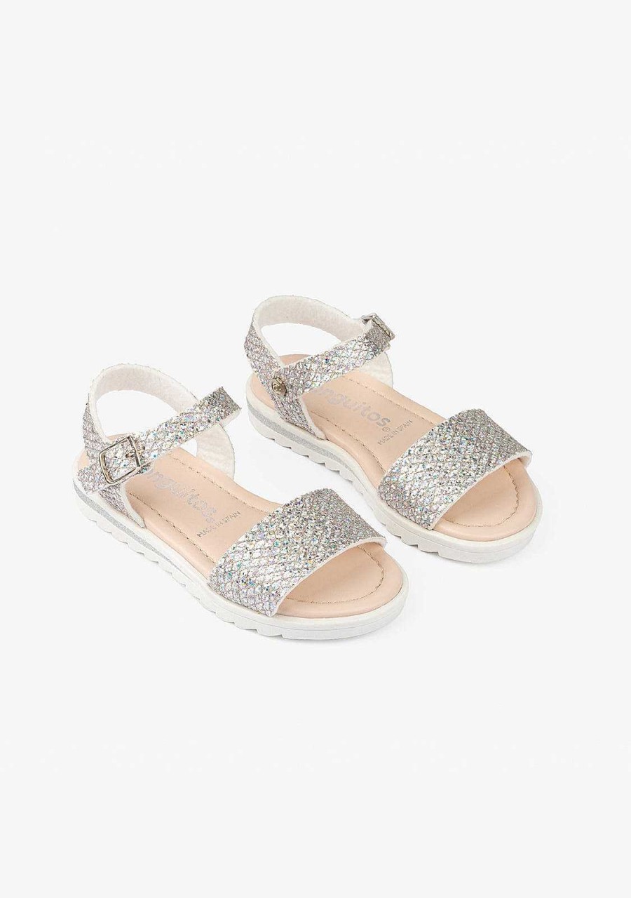 Best Sandalias Glitter Multi-Prateadas De Menina Sandalias