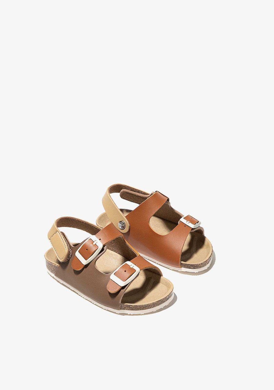 New Sandalias Bio Para Bebe Multicor Castanho Sapatos De Bebe