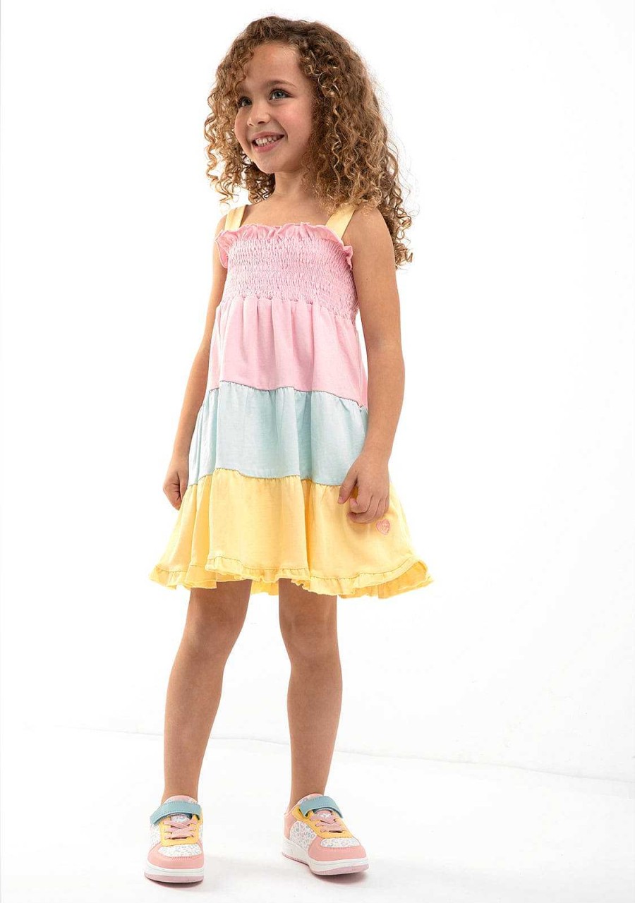 Clearance Vestido Multicolor Com Babados Roupas De Menina