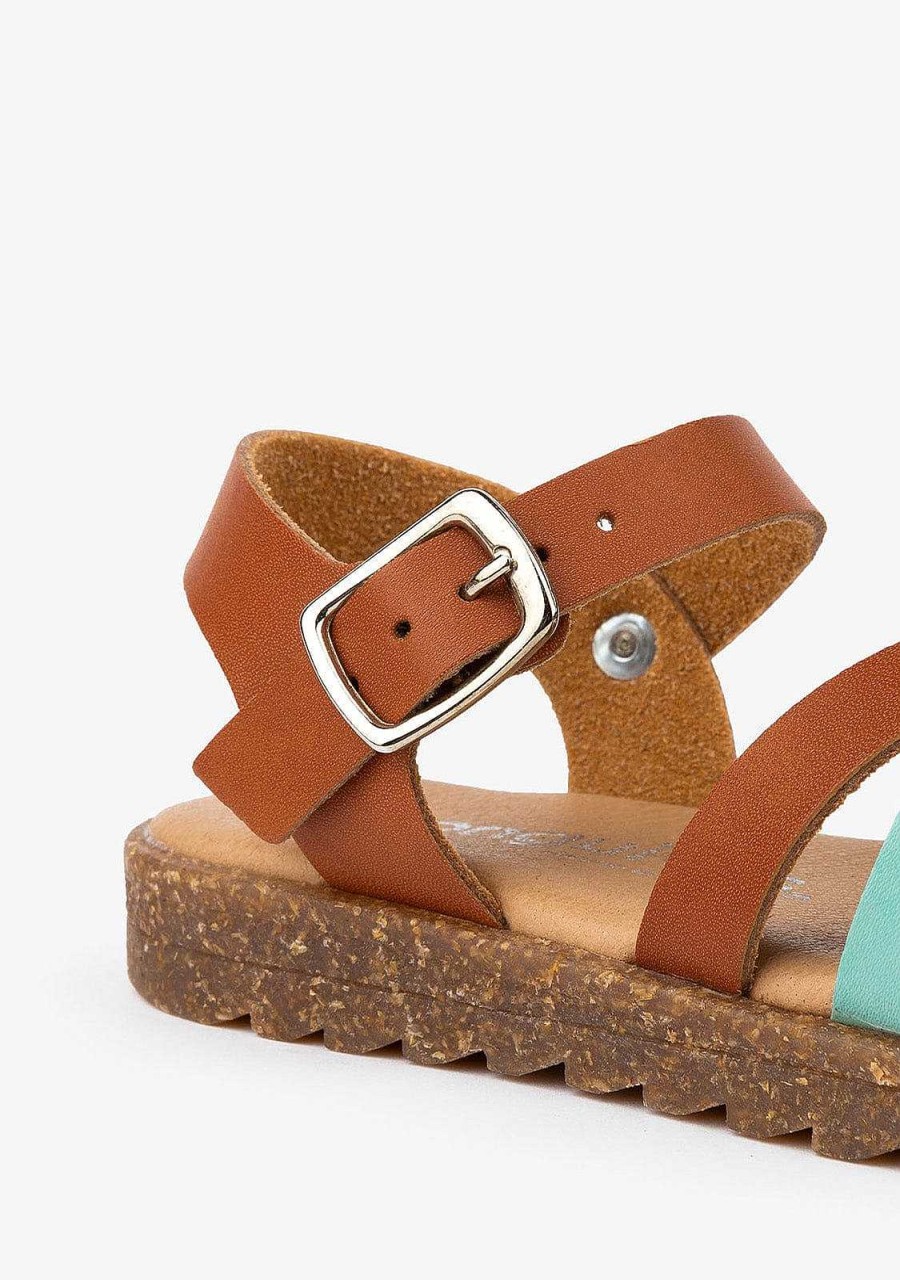 Online Sandalias Multi Alcas Castanhas Menina Pele Sandalias