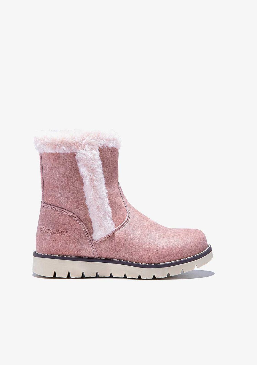 Online Botas De Pele Rosa De Menina Napa Botas