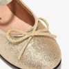 Clearance Bailarinas Com Glitter Dourado Para Menina Sapatos De Cerimonia