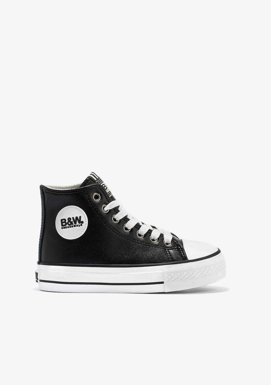 Online Tenis Unis Preto Com Logo Hi-Top Napa B&W Tenis Casuais