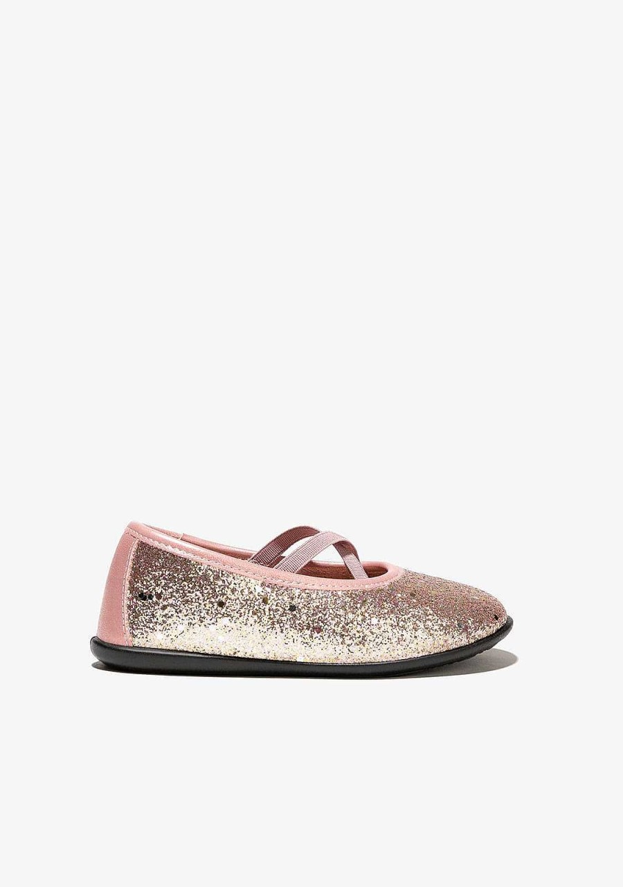 Wholesale Bailarinas De Menina Com Alcas Brilhantes Rosa Sapatos De Cerimonia