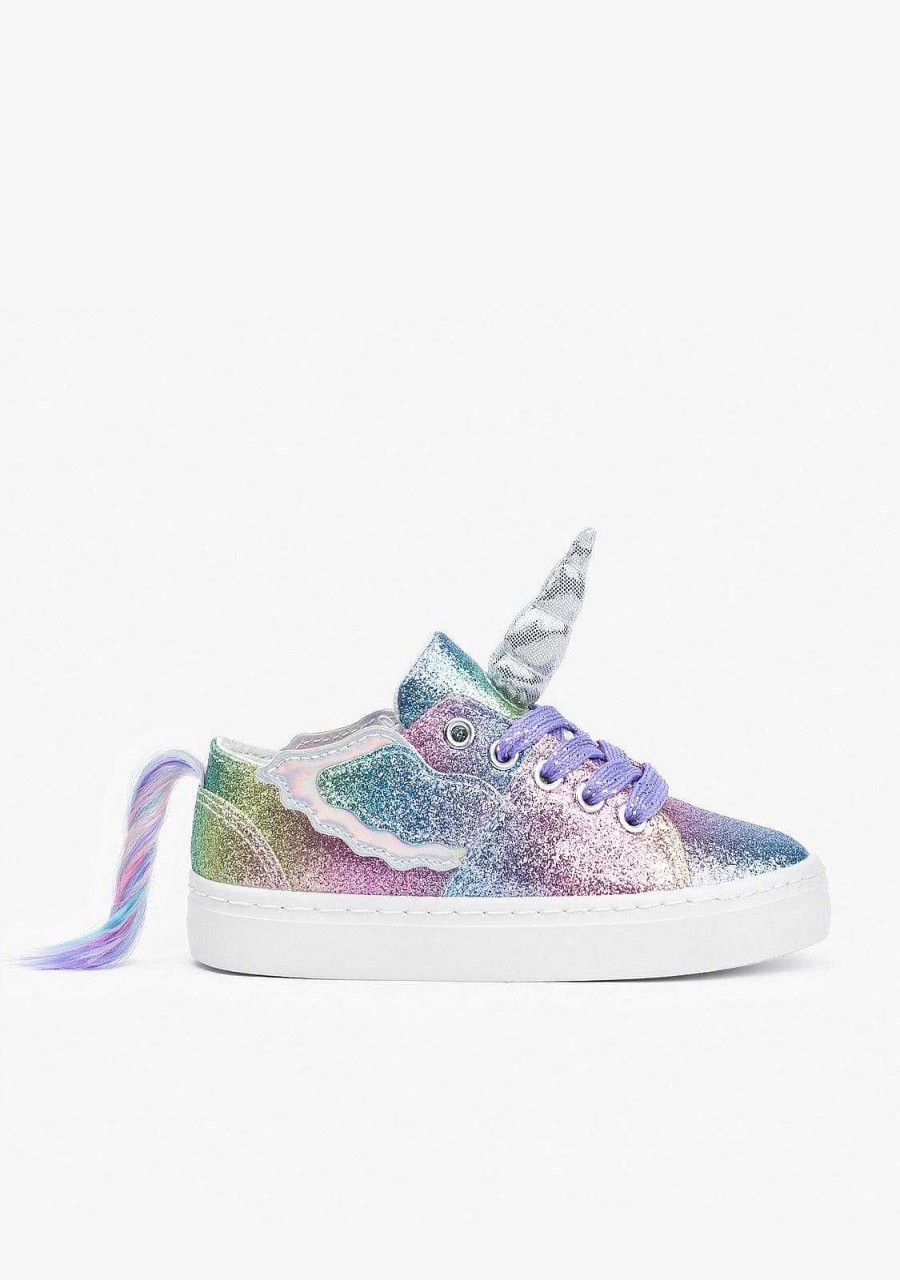 Hot Tenis Unicornio Multicolor Glitter Feminino Tenis Casuais