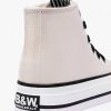 Clearance Tenis De Cano Alto Com Plataforma Envernizada B&W Off White Tenis Casuais