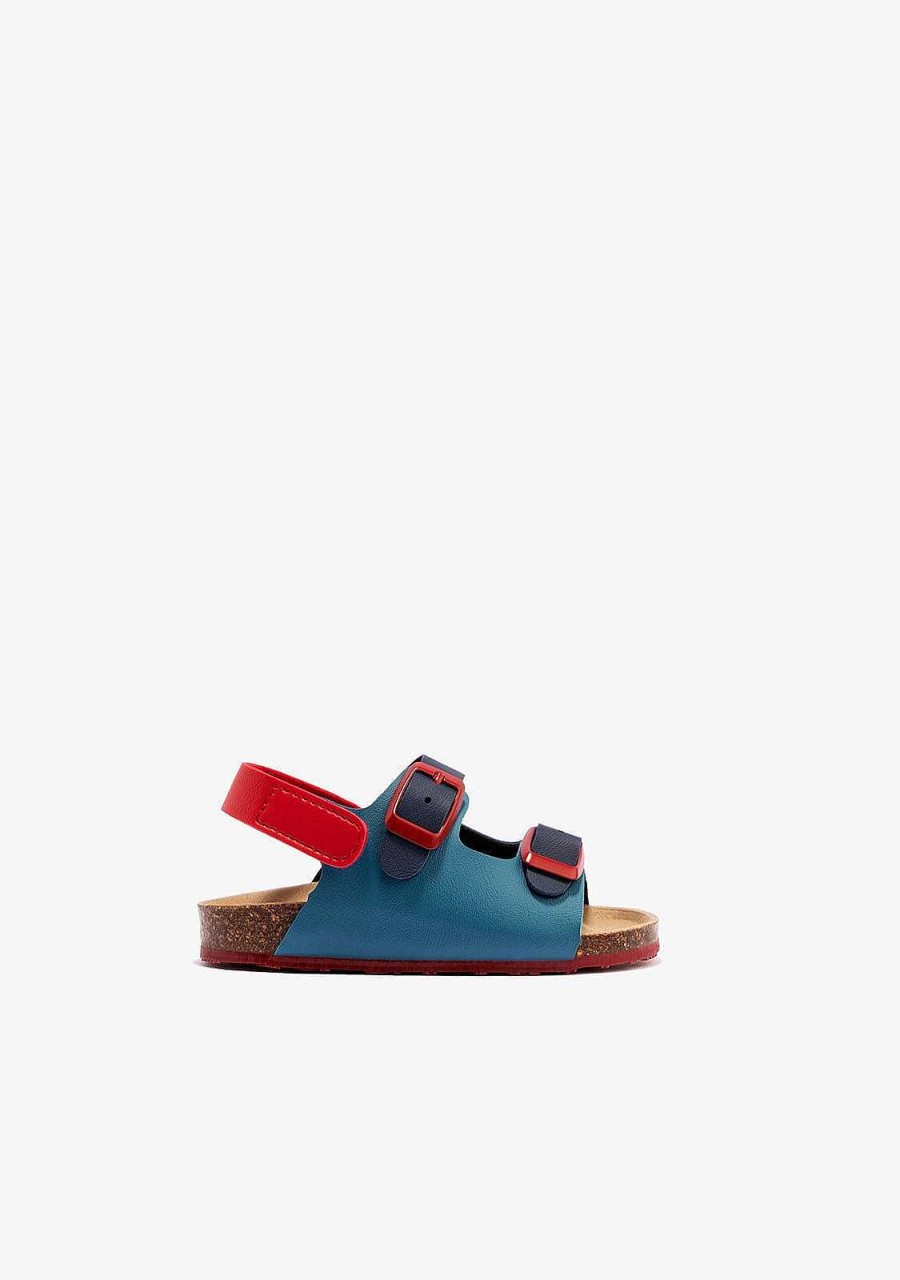 Clearance Sandalias Bio Multicor Azul Para Bebe Sapatos De Bebe