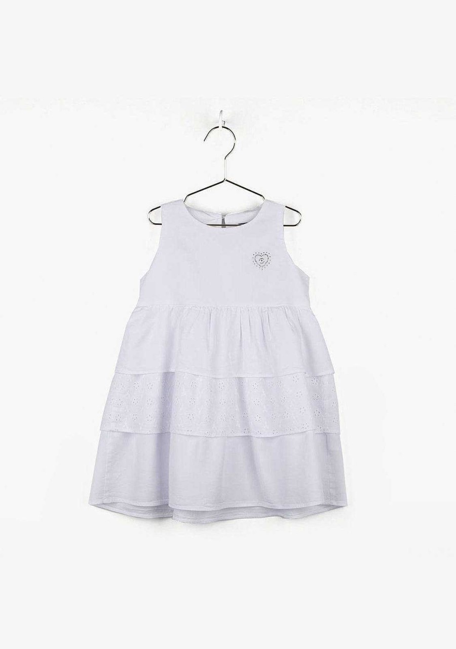 Clearance Vestido Branco De Menina Com Babados Vestidos