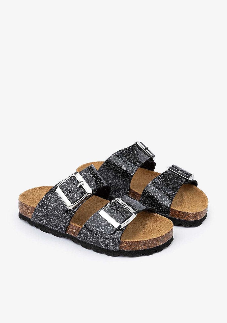 Clearance Sandalias Orion Bio Pretas De Menina Sandalias