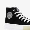 New Tenis Unis Preto Com Logo Hi-Top Em Lona Preto E Branco Tenis Casuais