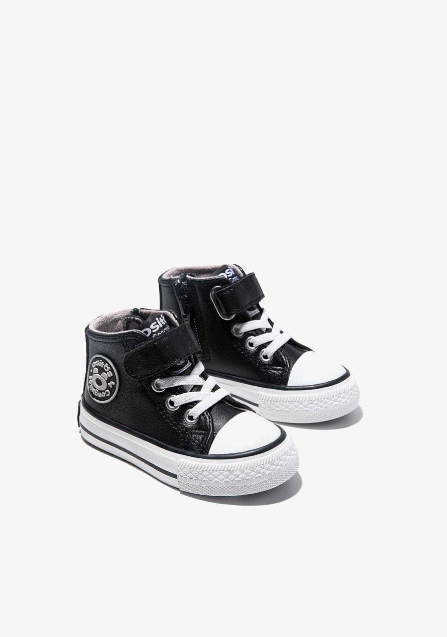 Wholesale Tenis Hi-Top Preto Com Faixa Aderente Para Bebe Napa Tenis